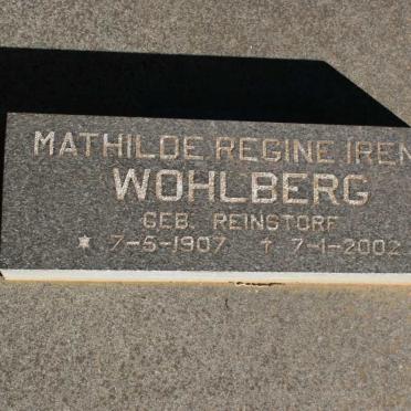 WOHLBERG Mathilde Regine Irene nee REINSTORF 1907-2002