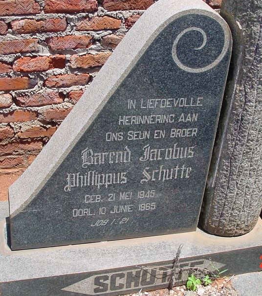 SCHUTTE Barend Jacobus Phillippus 1945-1965