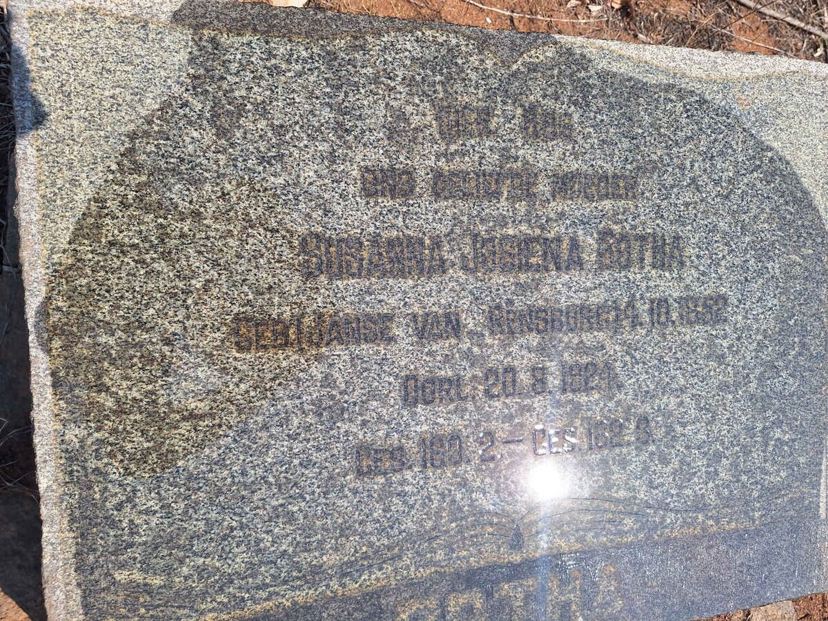 BOTHA Susanna Josiena nee JANSE VAN RENSBURG 1854-1926