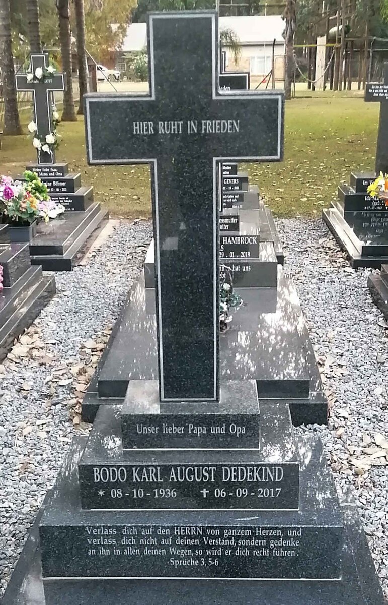 DEDEKIND Bodo Karl August 1936-2017