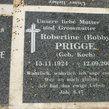 PRIGGE Robertine nee KOCH 1924-2009
