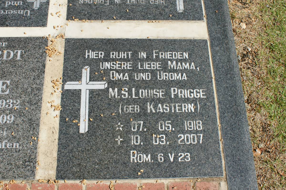 PRIGGE M.S. Louise nee KASTERN 1918-2007