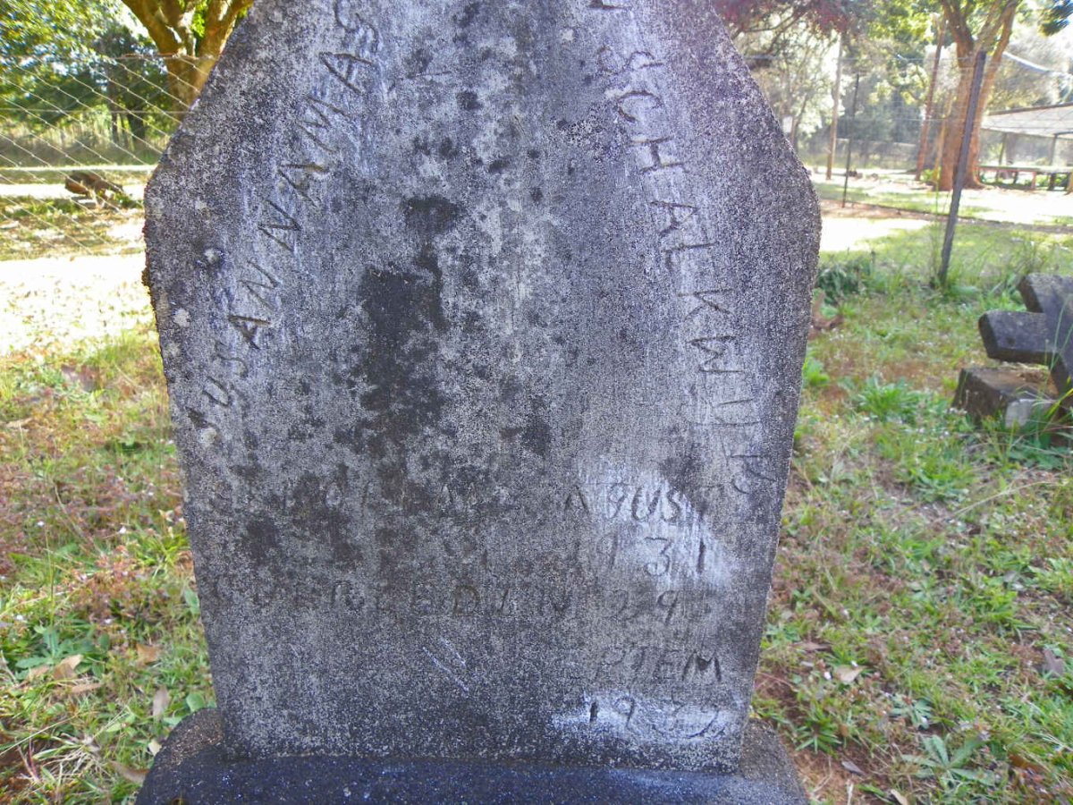 SCHALKWYK Susanna Magdalina, van 1931-1932