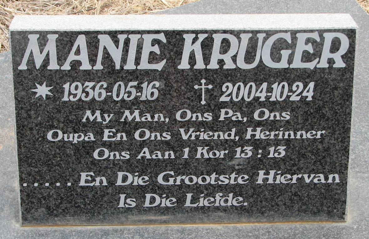 KRUGER Manie 1936-2004