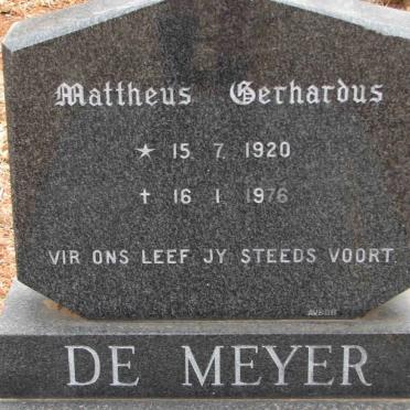MEYER Mattheus Gerhardus, de 1920-1976