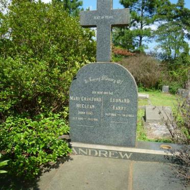 ANDREW Leonard Harry 1880-1962 &amp; Mary Crawford McClean DOW 1890-1961