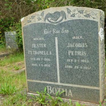 BOTHA Jacobus Petrus 1893-1957 &amp; Hester Petronella 1905-1956