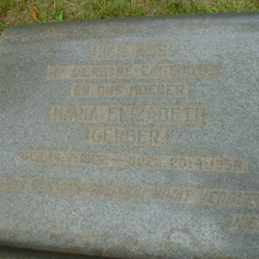 GERBER Maria Elizabeth 1902-1958