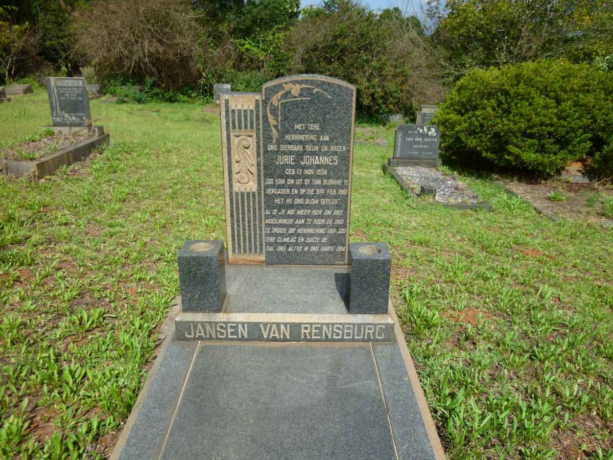 RENSBURG Jurie Johannes, Jansen van 1936-1961