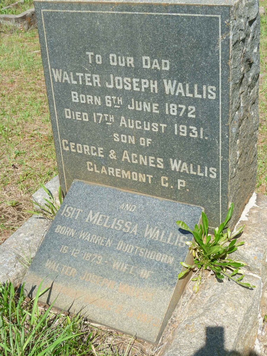 WALLIS Walter Joseph 1872-1931 &amp; Isit Melissa WARREN 1879-1973