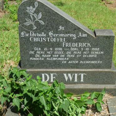 WIT Christoffel Frederick, de 1896-1982