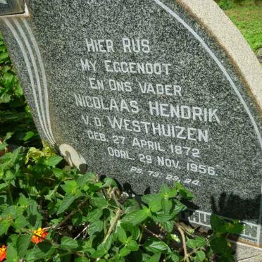 WESTHUIZEN Nicolaas Hendrik, v.d. 1872-1956 &amp; Maria Aletta STOLTZ 1882-1967 