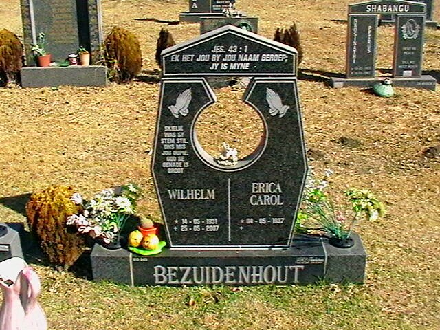 BEZUIDENHOUT Wilhelm 1931-2007 &amp; Erica Carol 1937-