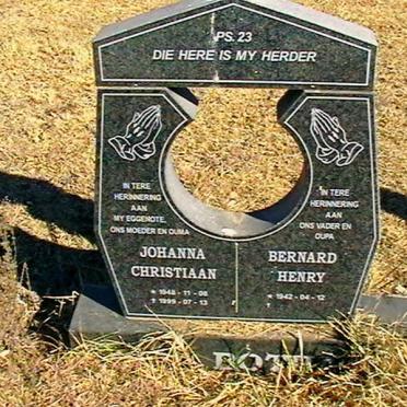 BOTHA Bernard Henry 1942- &amp; Johanna Christiaan 1948-1999