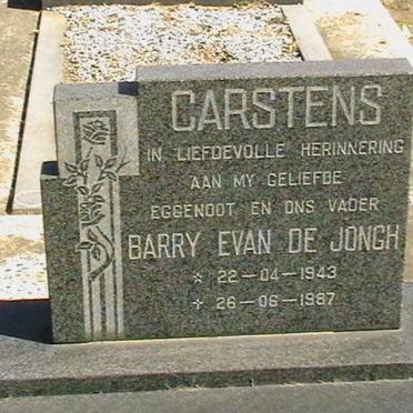 CARSTENS Barry Evan de Jongh 1943-1987