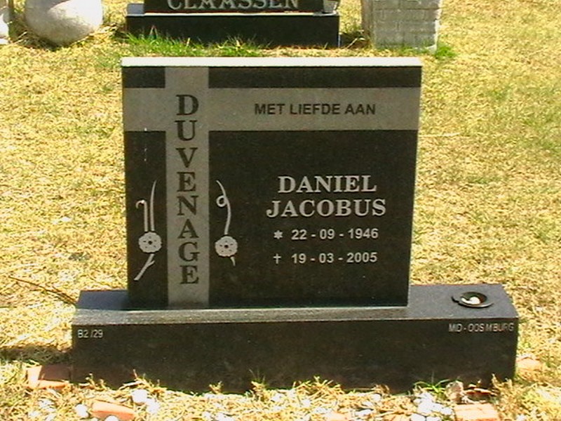 DUVENAGE Daniel Jacobus 1946-2005