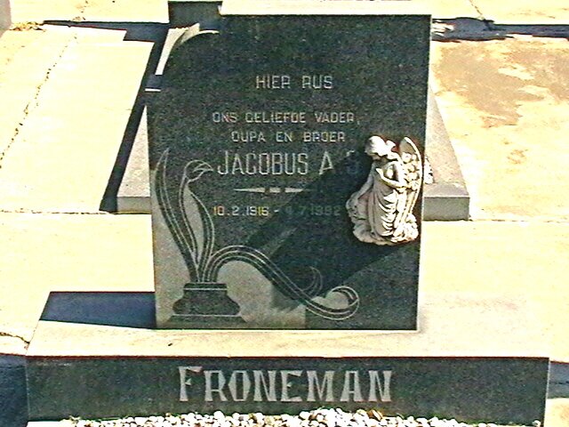 FRONEMAN Jacobus A.S. 1916-1992