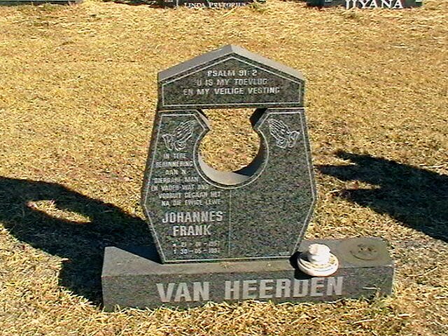 HEERDEN Johannes Frank, van 1957-1991