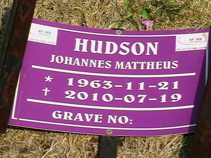 HUDSON Johannes Mattheus 1963-2010