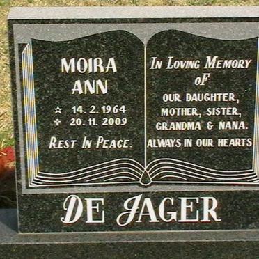 JAGER Moira Ann, de 1964-2009