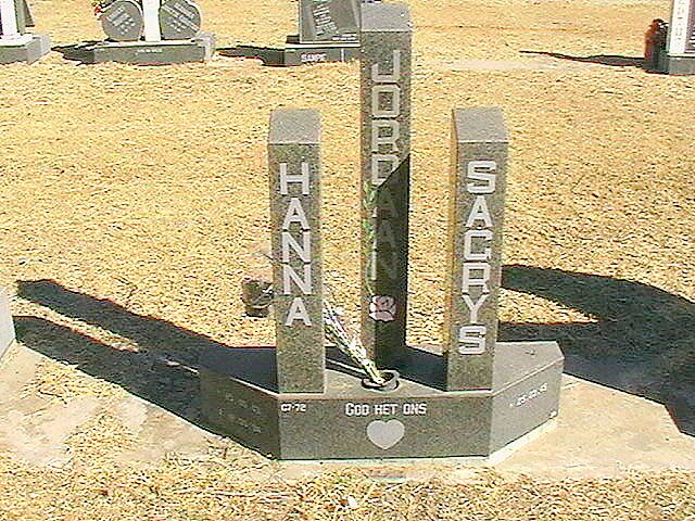 JORDAAN Sagrys 1945- &amp; Hanna 1951-1994