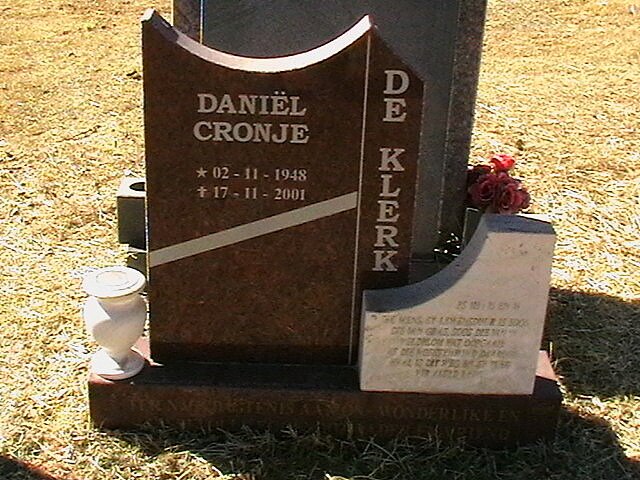 KLERK Daniël Cronje, de 1948-2001
