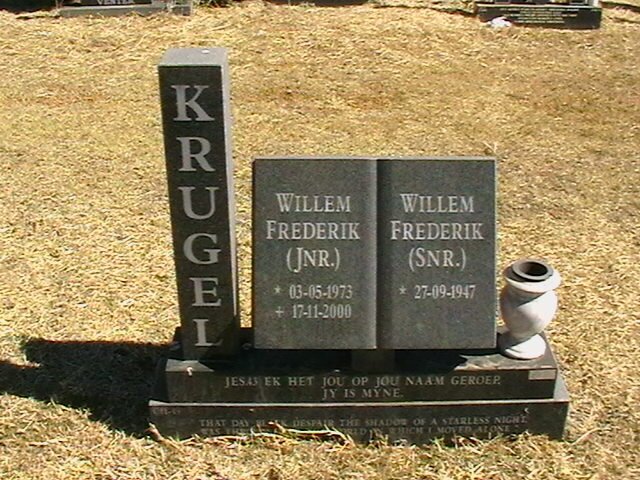 KRUGEL Willem Frederik 1947- :: KRUGEL Willem Frederik 1973-2000