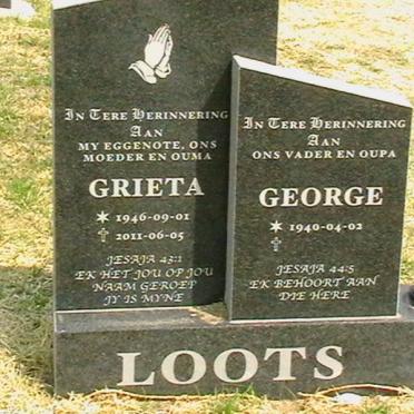 LOOTS George 1940- &amp; Grieta 1946-2011