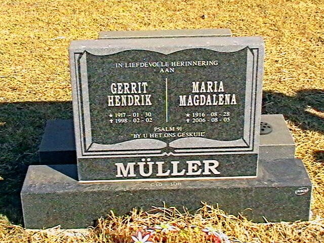 MÜLLER Gerrit Hendrik 1917-1998 &amp; Maria Magdalena 1916-2006