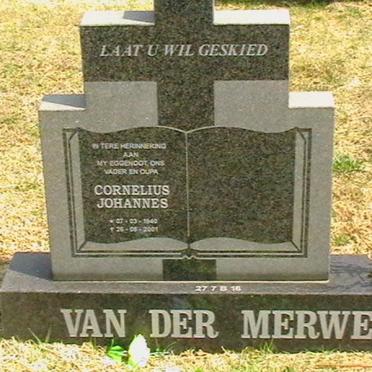 MERWE Cornelius Johannes, van der 1940-2001