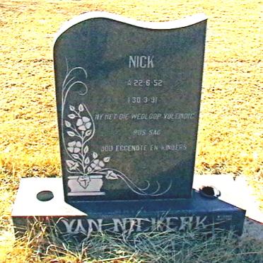 NIEKERK Nick, van 1952-1991
