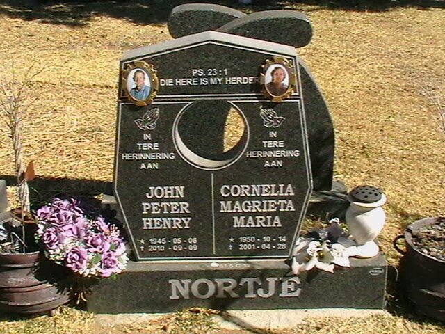 NORTJE John Peter Henry 1945-2010 &amp; Cornelia Magrieta Maria 1950-2001