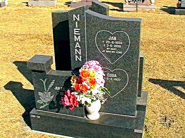 NIEMANN Jan 1934-1998 &amp; Cora 1937-