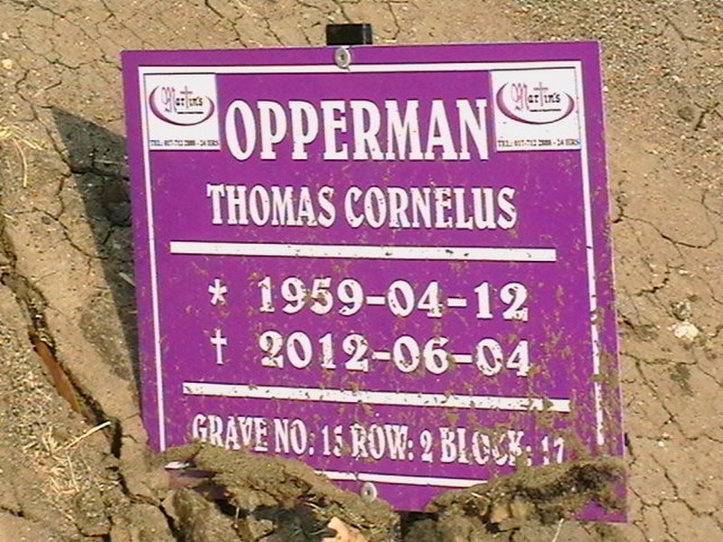 OPPERMAN Thomas Cornelus 1959-2012
