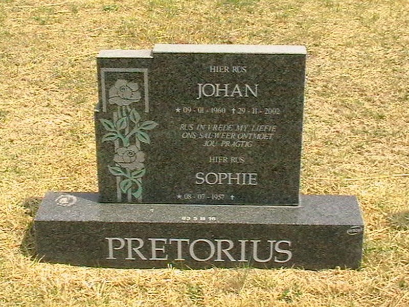 PRETORIUS Johan 1960-2002 &amp; Sophie 1957-
