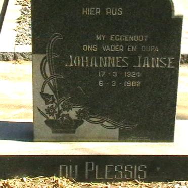 PLESSIS Johannes Janse, du 1924-1982