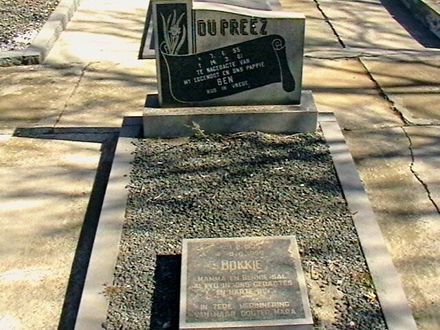 PREEZ Ben, du 1955-1981 :: DU PREEZ Bokkie 1935-1990