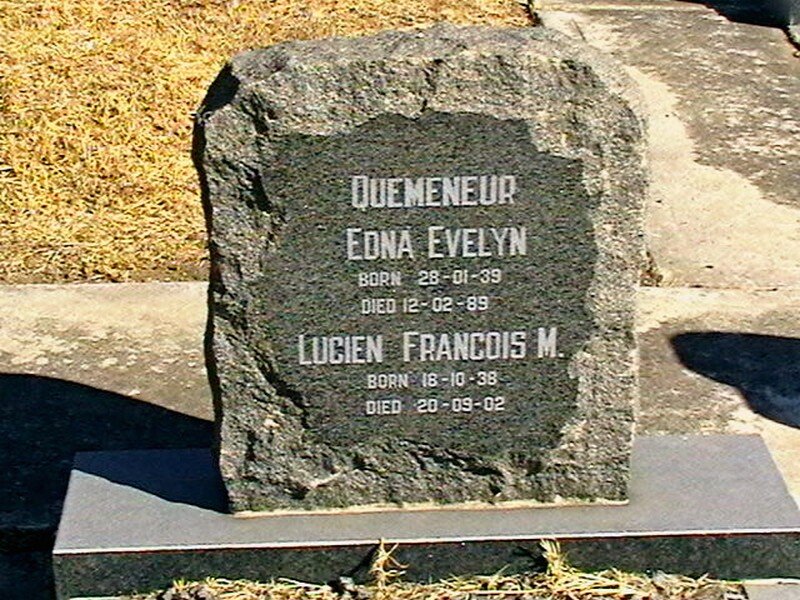 QUEMENEUR Lucien Francois M. 1938-2002 &amp; Edna Evelyn 1939-1989