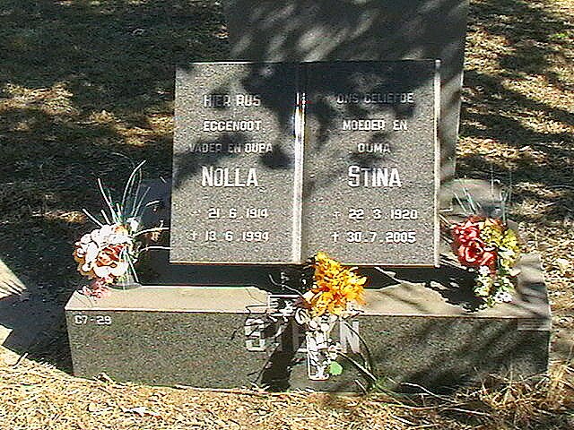 STEYN Nolla 1914-1994 &amp; Stina 1920-2005