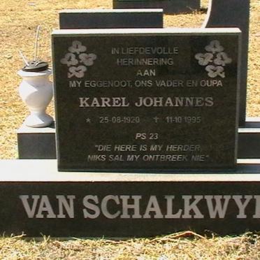 SCHALKWYK Karel Johannes, van 1920-1995