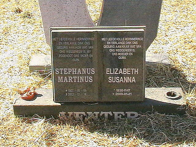 VENTER Stephanus Marthinus 1927-2002 &amp; Elizabeth Susanna 1930-2009