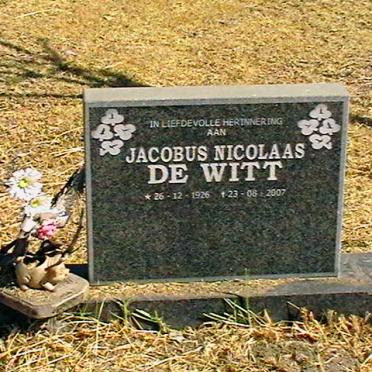 WITT Jacobus Nicolaas, de 1926-2007
