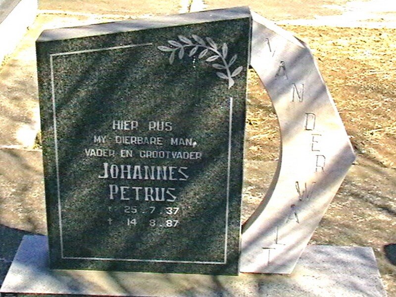 WALT Johannes Petrus, van der 1937-1987