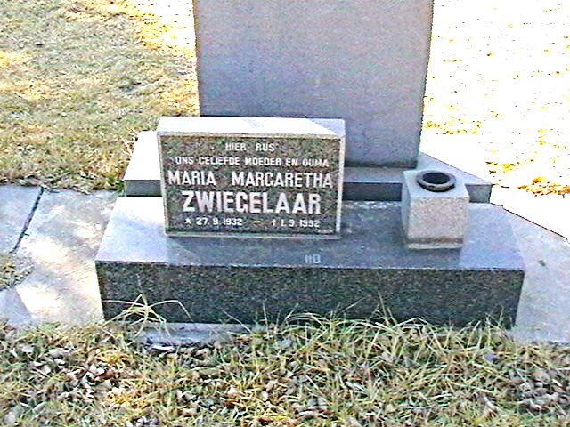 ZWIEGELAAR Maria Margaretha 1932-1992