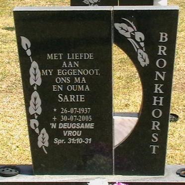 BRONKHORST Sarie 1937-2005