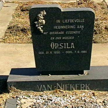 NIEKERK Orsila, van 1950-1981