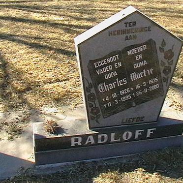 RADLOFF Charles 1926-1995 &amp; Martie 1935-2000