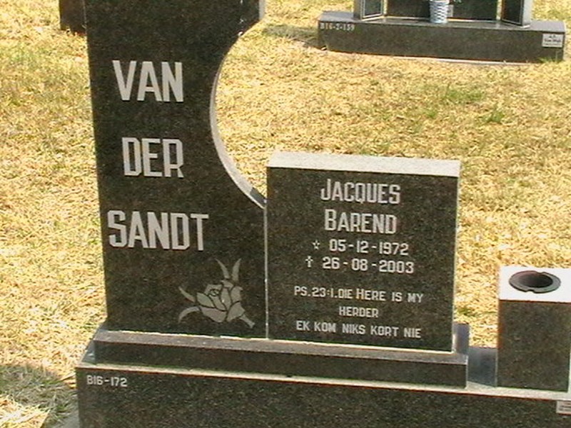 SANDT Jacques Barend, van der 1972-2003
