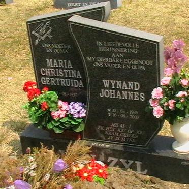 ZYL Wynand Johannes, van 1935-2003 &amp; Maria Christina Gertruida 1937-