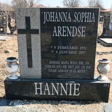 ARENDSE Johanna Sophia 1952-2007